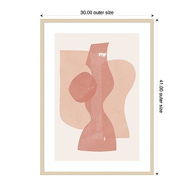 Peach Paper Cut Composition No 1 by The MIUUS STUDIO Wood Framed Wall Art Print