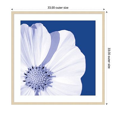 Flower Pop blue III by Marie Elaine Cusson Wood Framed Wall Art Print