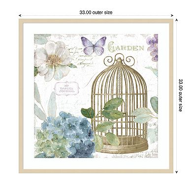 Rainbow Seeds Floral Birdcage III v2 by Lisa Audit Wood Framed Wall Art Print