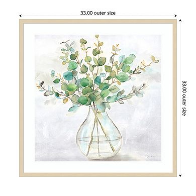 Eucalyptus Vase II by Cynthia Coulter Wood Framed Wall Art Print