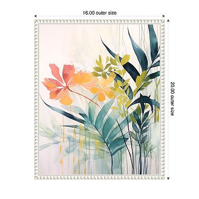 Pink and Yellow Floral Elegance II by Irena Orlov Framed Canvas Wall Art Print