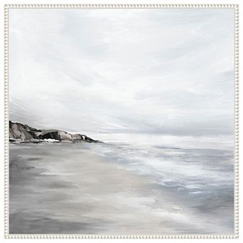 Silver Waves by Luna Mavis Framed Canvas Wall Art Print