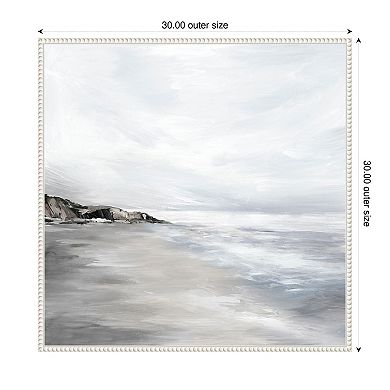 Silver Waves by Luna Mavis Framed Canvas Wall Art Print
