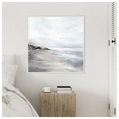 Silver Waves by Luna Mavis Framed Canvas Wall Art Print