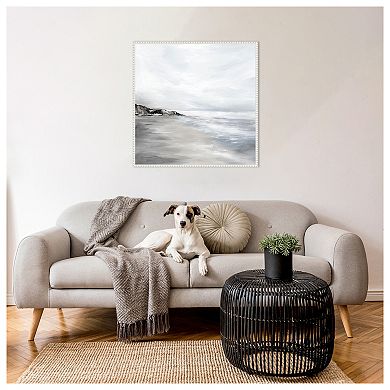 Silver Waves by Luna Mavis Framed Canvas Wall Art Print