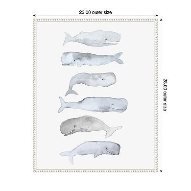 Kids Line Whale Art by Gemma Bardot Framed Canvas Wall Art Print
