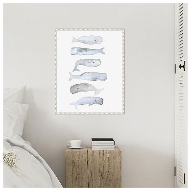 Kids Line Whale Art by Gemma Bardot Framed Canvas Wall Art Print