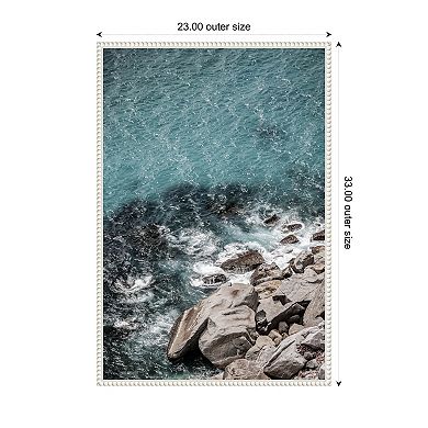 Aqua Sea Shores by Shot by Clint Framed Canvas Wall Art Print