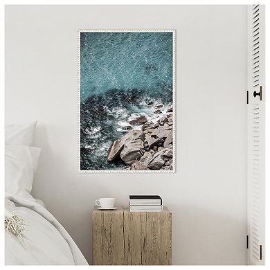 Aqua Sea Shores by Shot by Clint Framed Canvas Wall Art Print