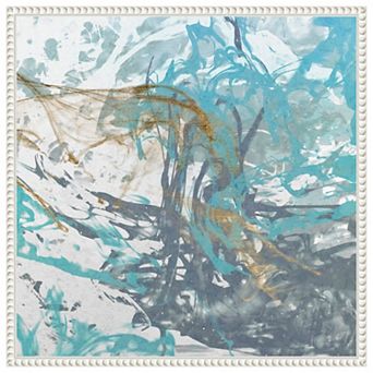 Blue Sea Foam I by Alonzo Saunders Framed Canvas Wall Art Print