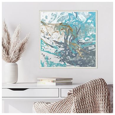 Blue Sea Foam I by Alonzo Saunders Framed Canvas Wall Art Print