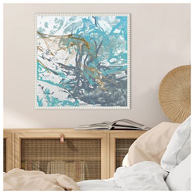 Blue Sea Foam I by Alonzo Saunders Framed Canvas Wall Art Print