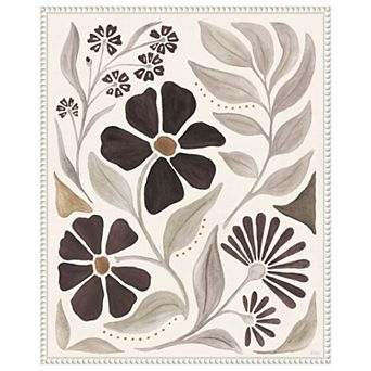 Modern Petals III Neutral by Veronique Charron Framed Canvas Wall Art Print