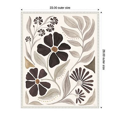 Modern Petals III Neutral by Veronique Charron Framed Canvas Wall Art Print