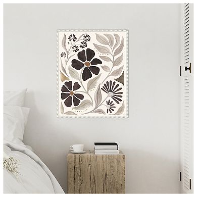 Modern Petals III Neutral by Veronique Charron Framed Canvas Wall Art Print
