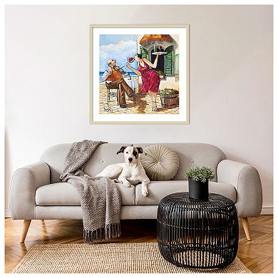 Wine And Music by Ronald West Wood Framed Wall Art Print