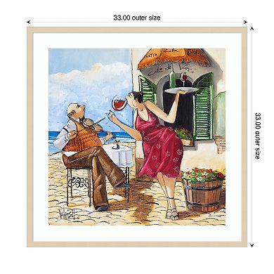 Wine And Music by Ronald West Wood Framed Wall Art Print