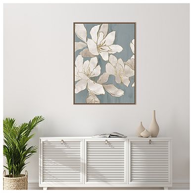 White Garden Outline II by Asia Jensen Framed Canvas Wall Art Print