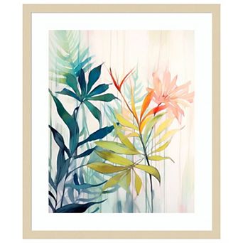Pink and Yellow Floral Elegance I by Irena Orlov Wood Framed Wall Art Print