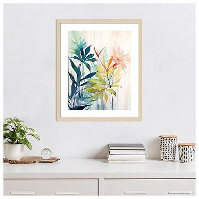 Pink and Yellow Floral Elegance I by Irena Orlov Wood Framed Wall Art Print