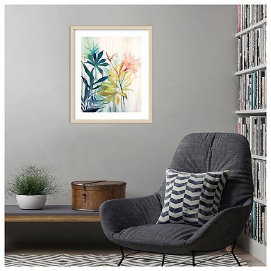 Pink and Yellow Floral Elegance I by Irena Orlov Wood Framed Wall Art Print