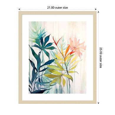 Pink and Yellow Floral Elegance I by Irena Orlov Wood Framed Wall Art Print