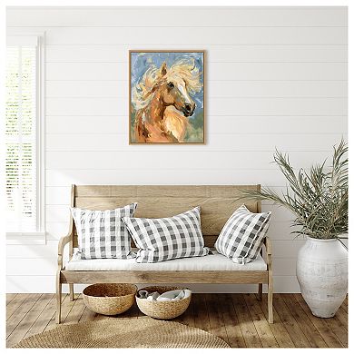 Palomino in the Wind I by Victoria Barnes Framed Canvas Wall Art Print
