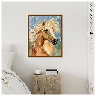 Palomino in the Wind I by Victoria Barnes Framed Canvas Wall Art Print