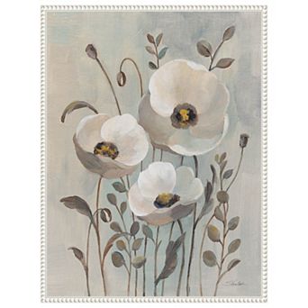 Poppies in Blue II by Silvia Vassileva Framed Canvas Wall Art Print