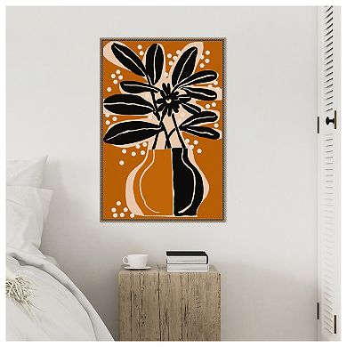 Ochre Still Life No 6 by Treechild Framed Canvas Wall Art Print