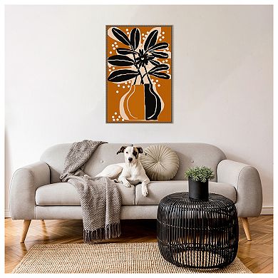 Ochre Still Life No 6 by Treechild Framed Canvas Wall Art Print