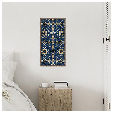 Motif on Blue XIII by Alonzo Saunders Framed Canvas Wall Art Print