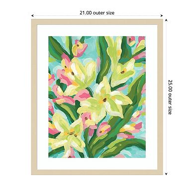 Floral Vibration II by June Erica Vess Wood Framed Wall Art Print