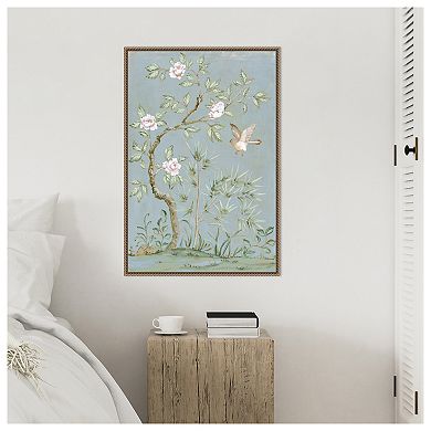Spring Flower Mural II Blue by Julia Purinton Framed Canvas Wall Art Print
