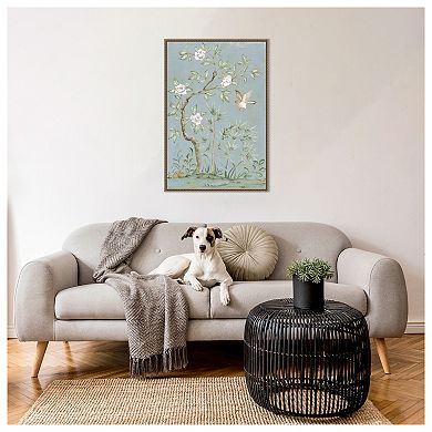 Spring Flower Mural II Blue by Julia Purinton Framed Canvas Wall Art Print