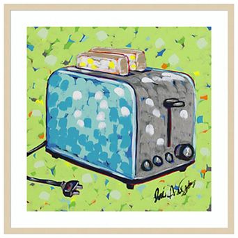 Kitchen Sketch Toaster by Jodi Augustine Wood Framed Wall Art Print