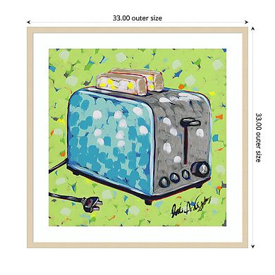 Kitchen Sketch Toaster by Jodi Augustine Wood Framed Wall Art Print