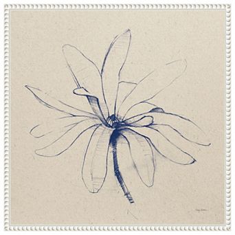 Modern Vintage Floral I Indigo by Avery Tillmon Framed Canvas Wall Art Print