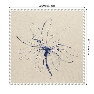 Modern Vintage Floral I Indigo by Avery Tillmon Framed Canvas Wall Art Print