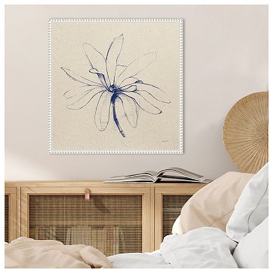 Modern Vintage Floral I Indigo by Avery Tillmon Framed Canvas Wall Art Print