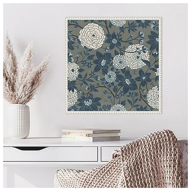 Puff Ball Vines Grey by Katie Oshea Framed Canvas Wall Art Print