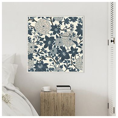 Puff Ball Vines Cream by Katie Oshea Framed Canvas Wall Art Print