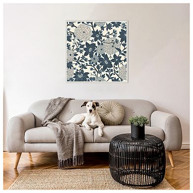 Puff Ball Vines Cream by Katie Oshea Framed Canvas Wall Art Print