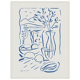 Mediterranean View by Dan Hobday Framed Canvas Wall Art Print