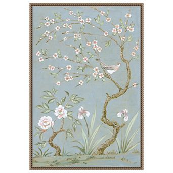 Spring Mural I Blue by Julia Purinton Framed Canvas Wall Art Print