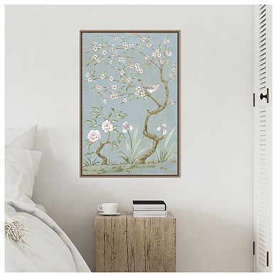 Spring Mural I Blue by Julia Purinton Framed Canvas Wall Art Print