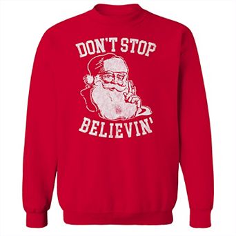 Junior's Don't Stop Believin Graphic Fleece Sweatshirt