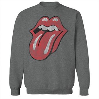 Junior's Distressed Tongue Graphic Fleece Sweatshirt