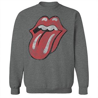 Junior's Distressed Tongue Graphic Fleece Sweatshirt