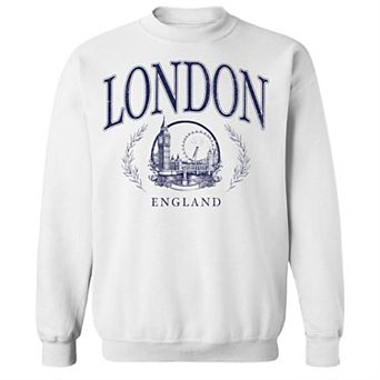 Junior's London Blue Graphic Fleece Sweatshirt
